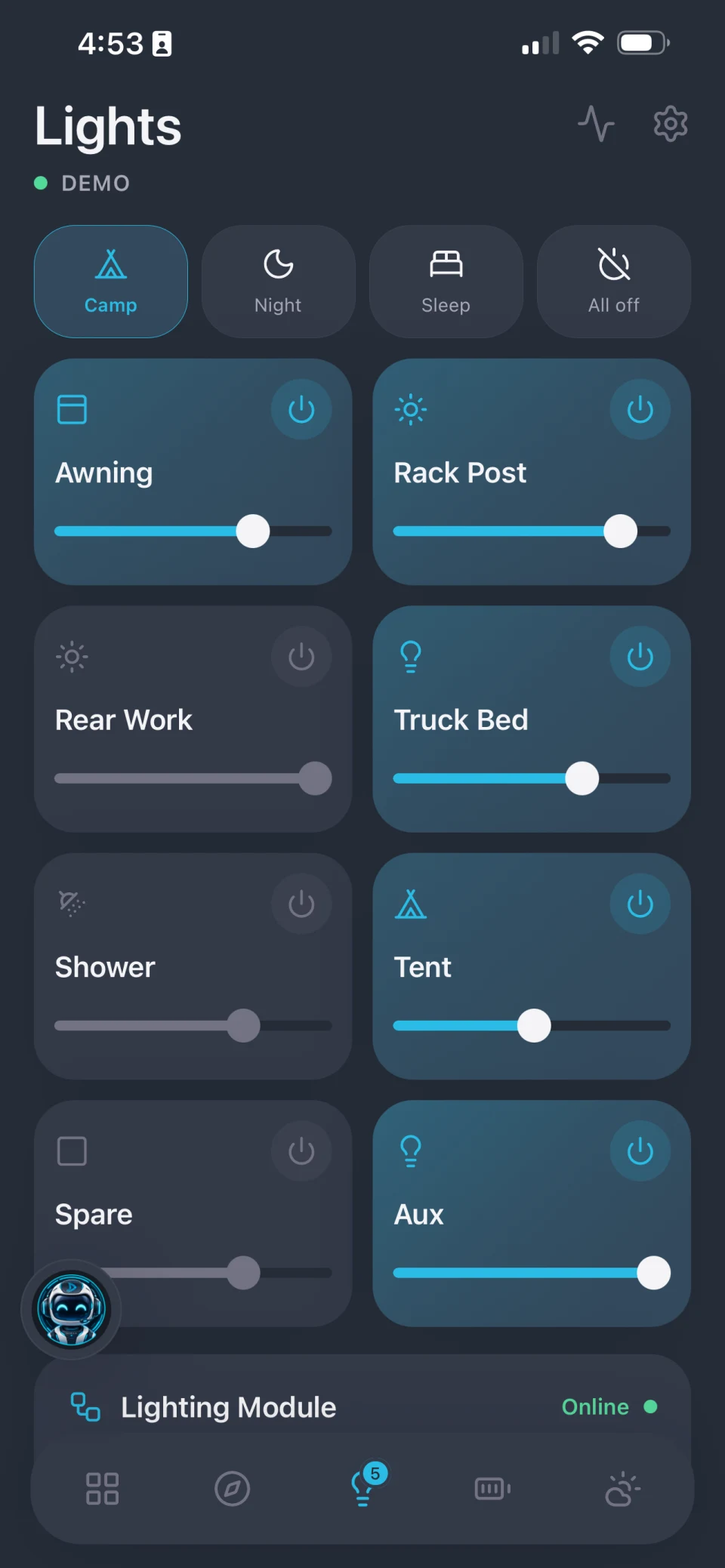 Dakila Lights screen